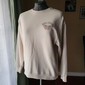 Hollister Cream Sweatshirt with Butterfly Graphic Size XS Women's